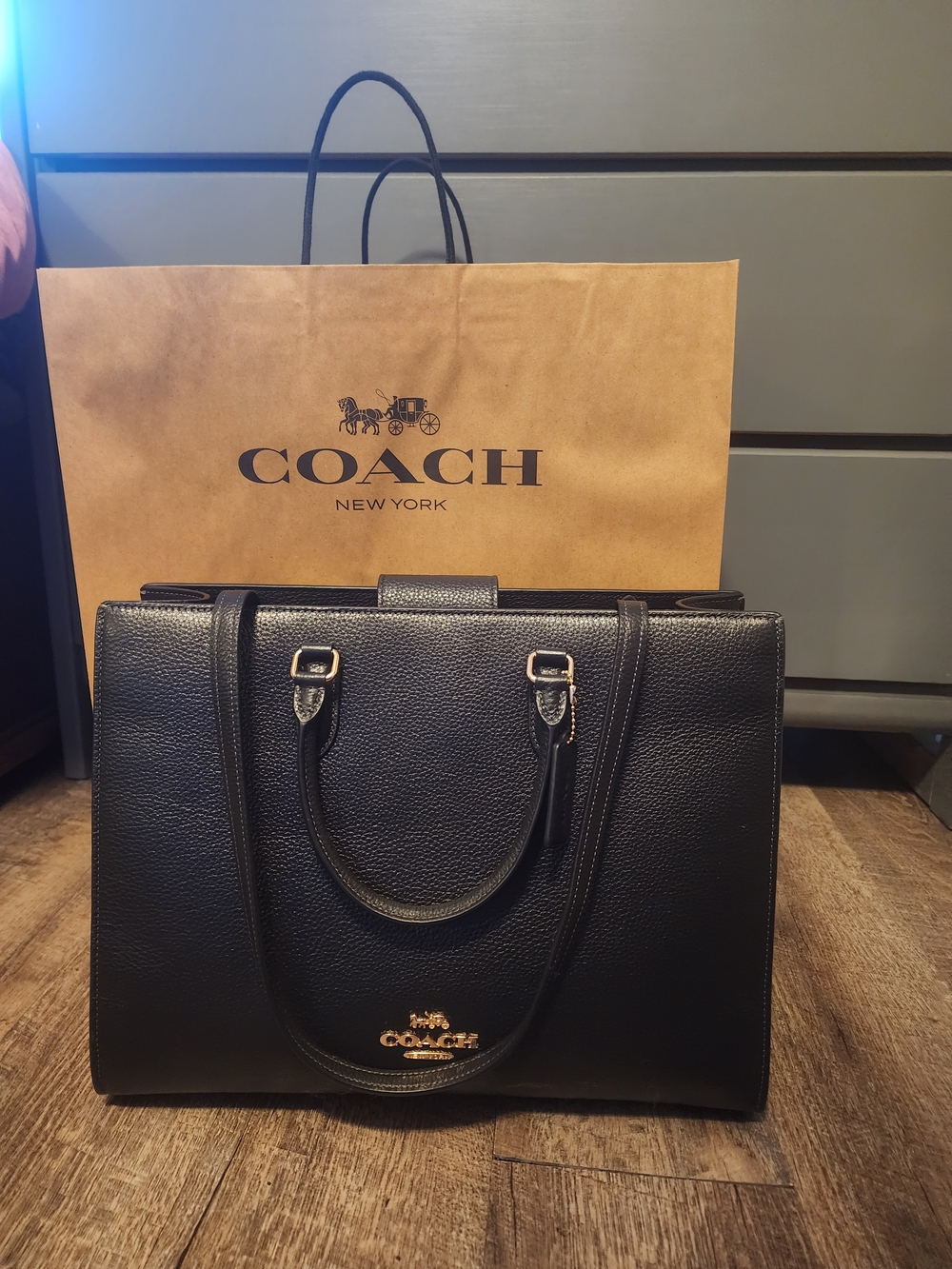 Coach Black Leather Tote Bag - Coach New York